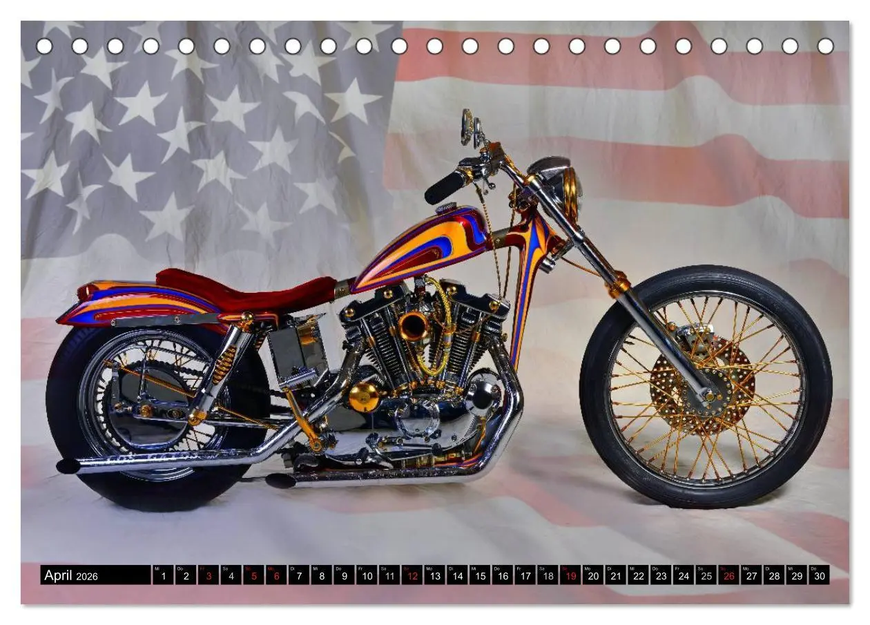 Bild: 9783516125221 | Harley Classic Chopper (Tischkalender 2026 DIN A5 quer), CALVENDO...