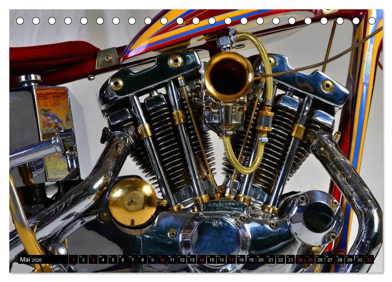 Bild: 9783516125221 | Harley Classic Chopper (Tischkalender 2026 DIN A5 quer), CALVENDO...