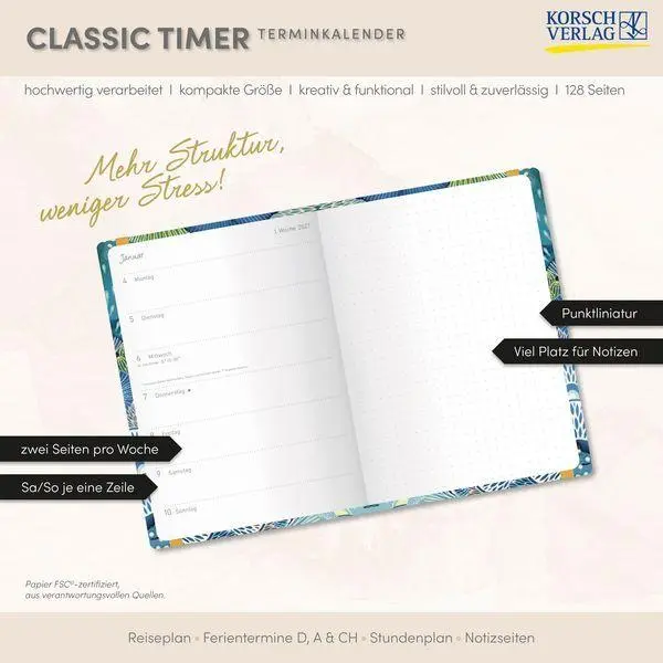 Bild: 9783819305221 | Terminkalender Classic Timer Meeresbucht 2027 | Korsch Verlag | Buch