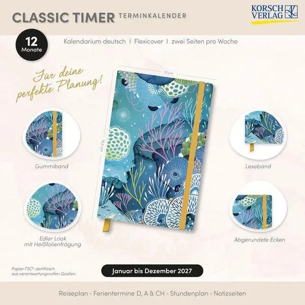 Bild: 9783819305221 | Terminkalender Classic Timer Meeresbucht 2027 | Korsch Verlag | Buch