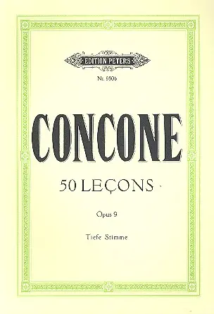 Cover: 9790014005221 | 50 lecons op.9 für tiefe Singstimme und Klavier | Giuseppe Concone