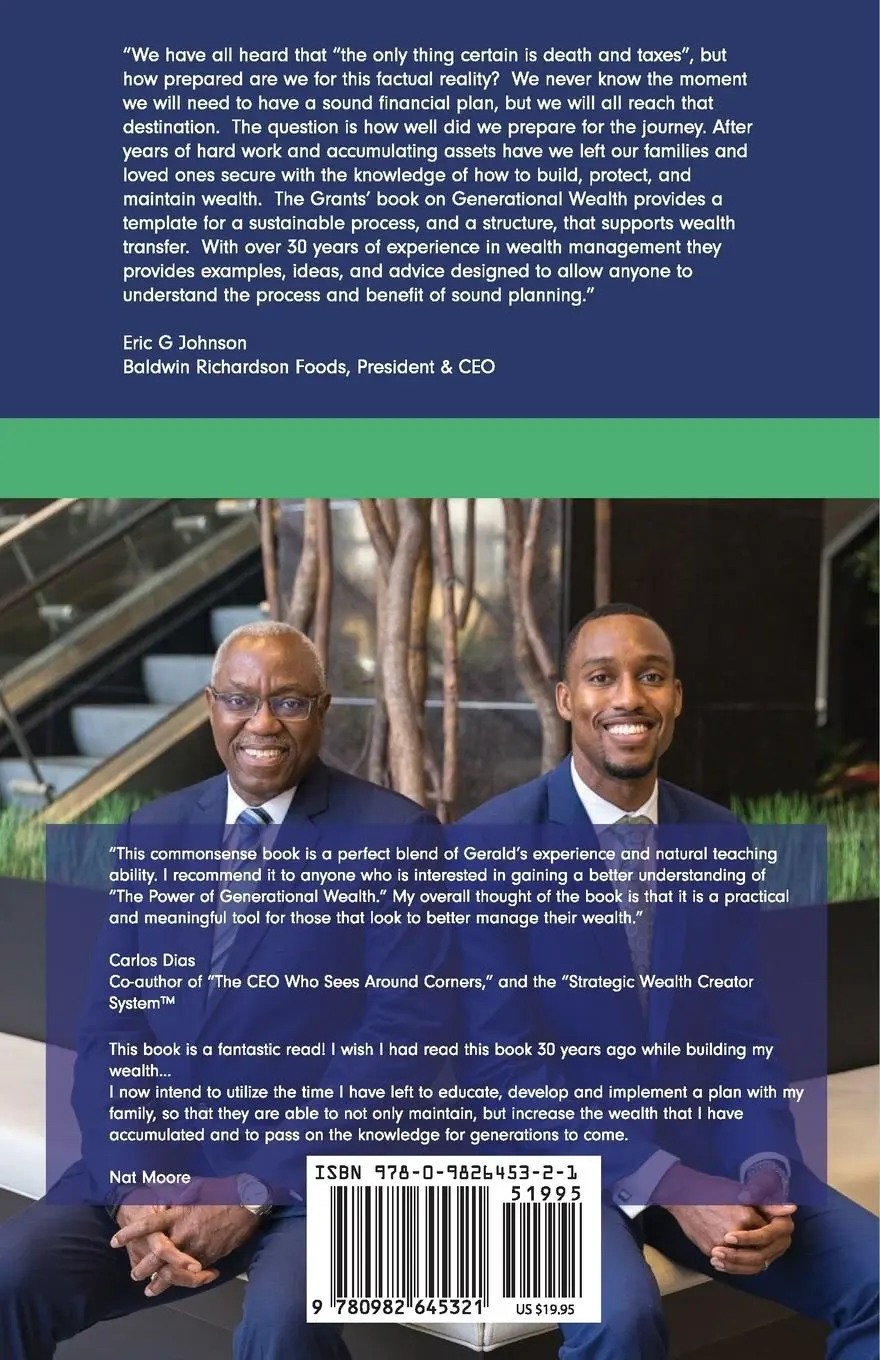Rückseite: 9780982645321 | The Power of Generational Wealth | It's More Than Dollars and Cents