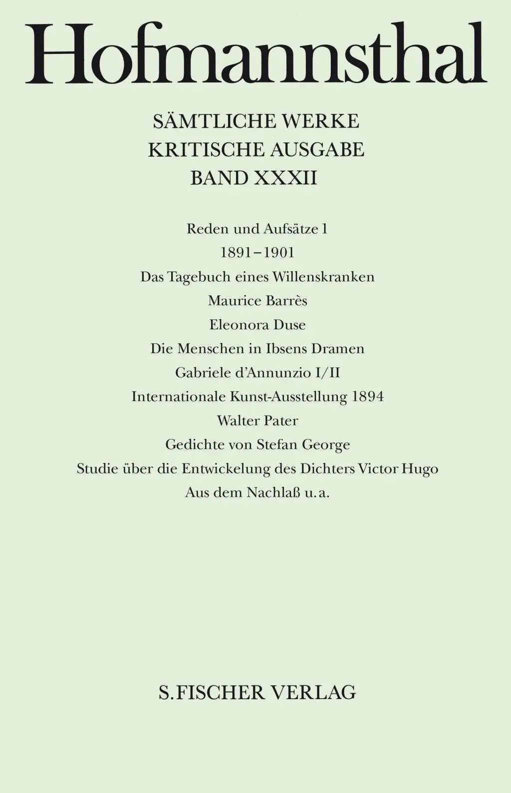 Cover: 9783107315321 | Reden und Aufsätze 1 | Hugo von Hofmannsthal | Buch | 1136 S. | 2015