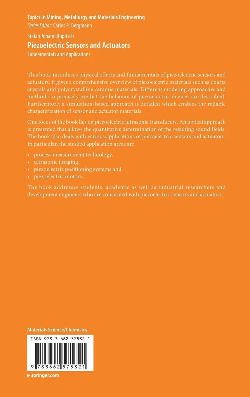 Rückseite: 9783662575321 | Piezoelectric Sensors and Actuators | Fundamentals and Applications