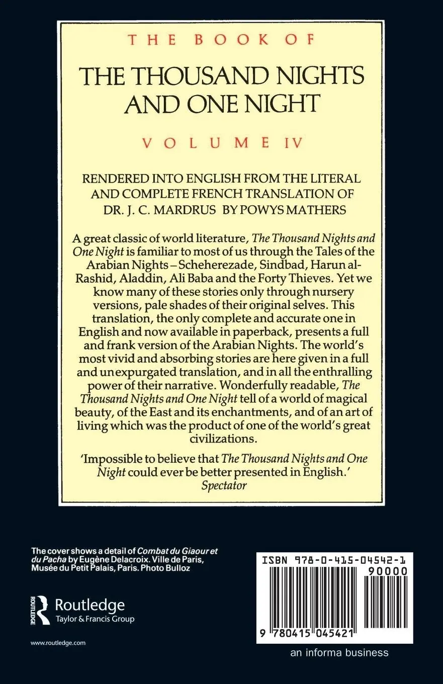 Rückseite: 9780415045421 | The Book of the Thousand and One Nights (Vol 4) | Mardrus (u. a.)