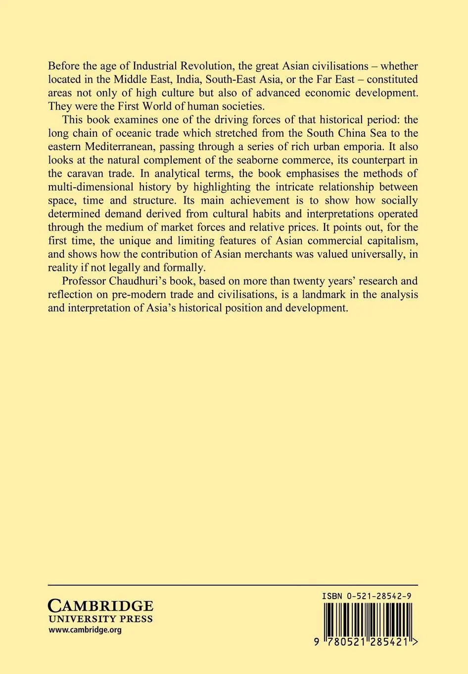 Rückseite: 9780521285421 | Trade and Civilisation in the Indian Ocean | K. N. Chaudhuri (u. a.)