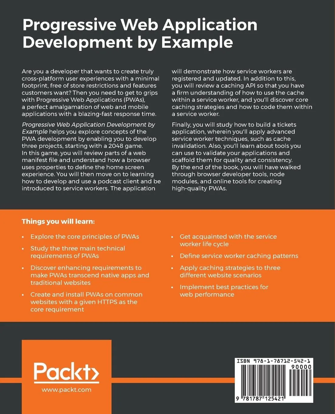 Rückseite: 9781787125421 | Progressive Web Application Development by Example | Chris Love | Buch