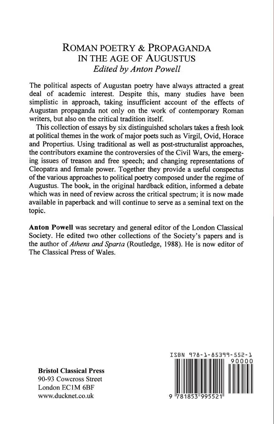 Rückseite: 9781853995521 | Roman Poetry and Propaganda in the Age of Augustus | Anton Powell