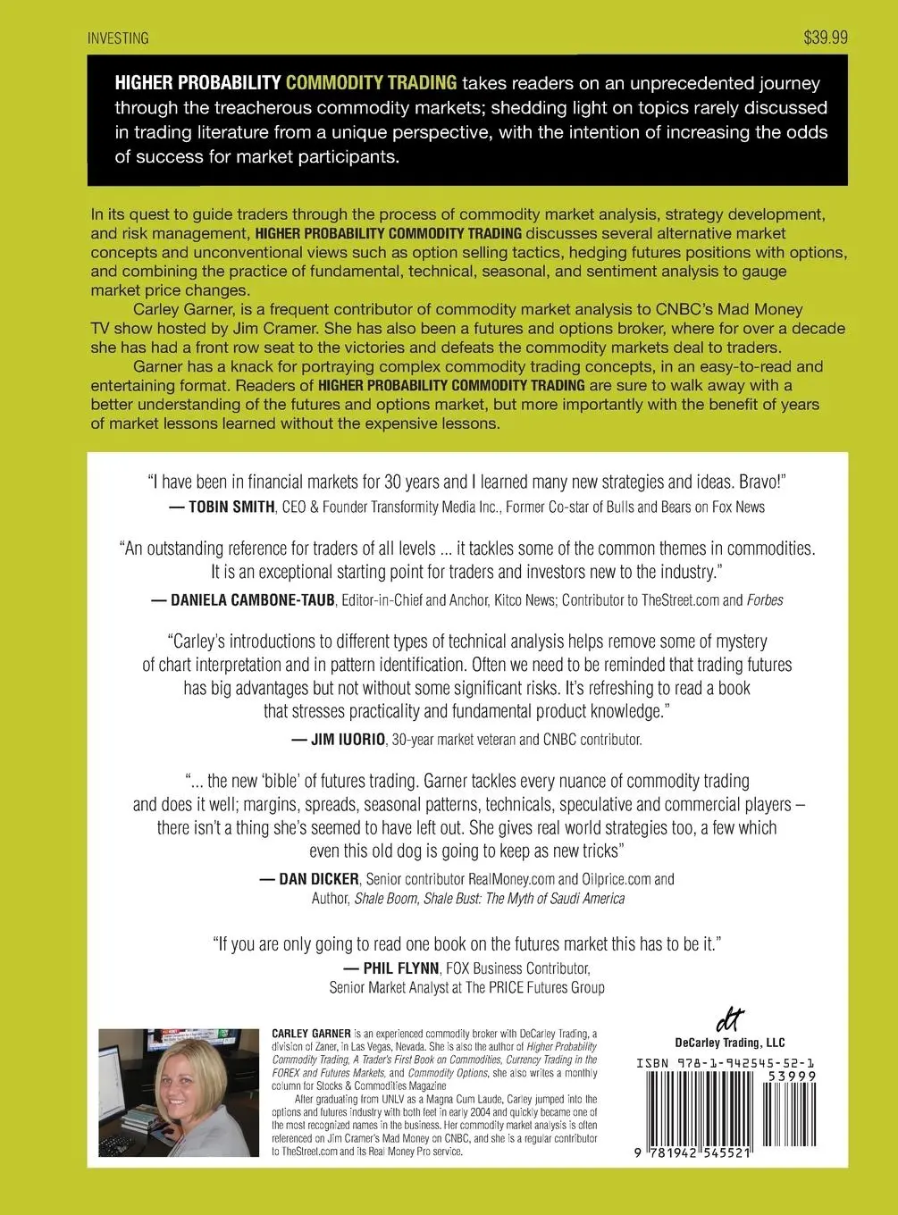 Rückseite: 9781942545521 | HIGHER PROBABILITY COMMODITY TRADING | Carley Garner | Buch | Englisch