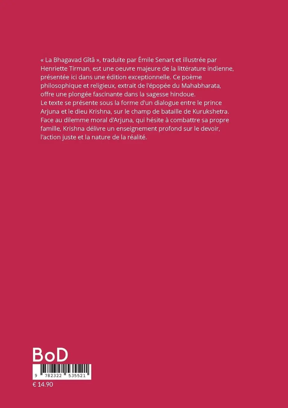 Rückseite: 9782322535521 | La Bhagavad Gîtâ | Émile Senart | Taschenbuch | Französisch | 2025