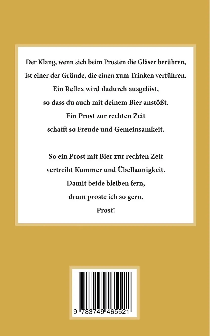 Rückseite: 9783749465521 | Prost-Gedichte | Alfred Reichel | Taschenbuch | 108 S. | Deutsch