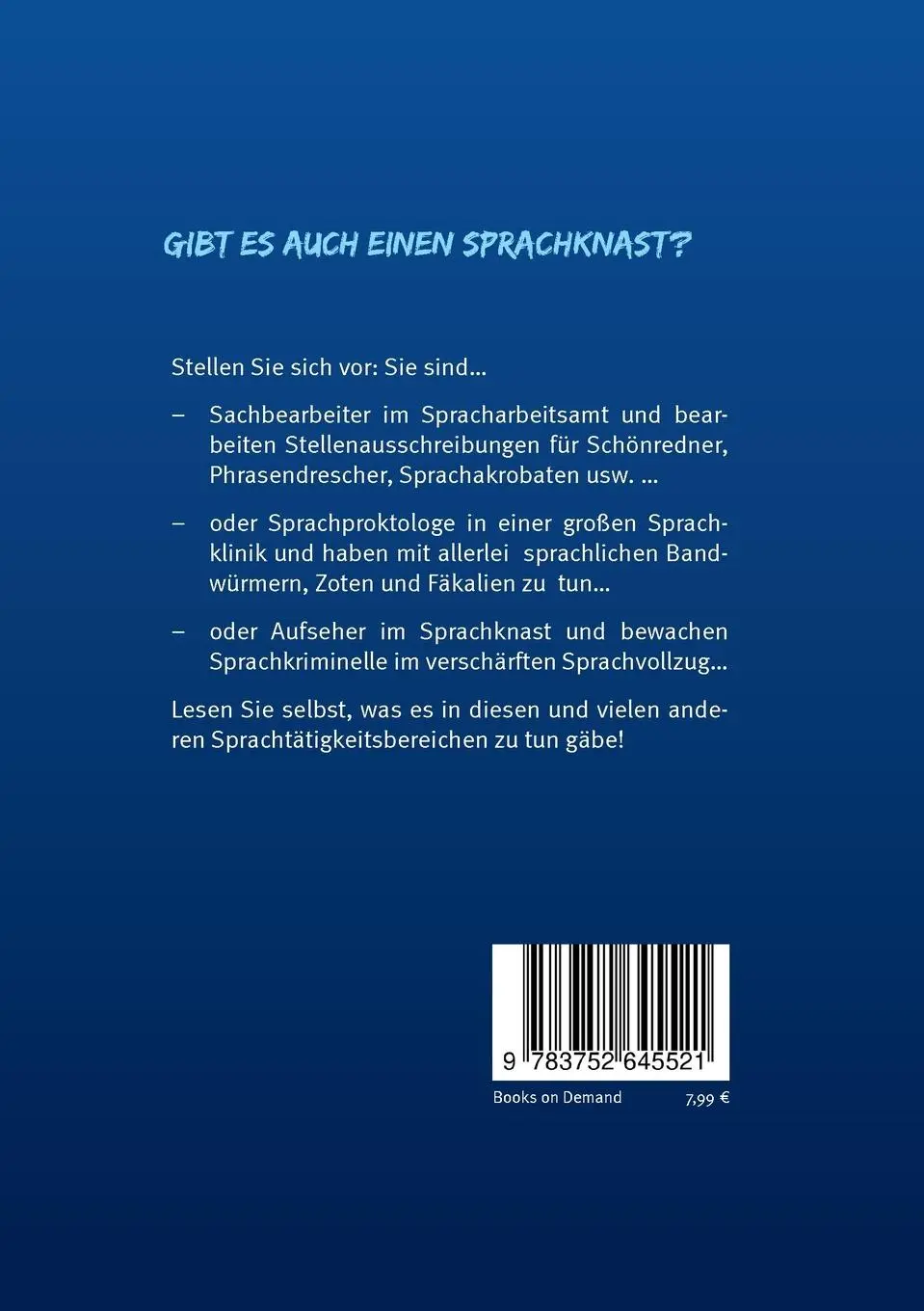Rückseite: 9783752645521 | Gibt es auch einen Sprachknast? | Norbert Thinnes | Taschenbuch | 2020