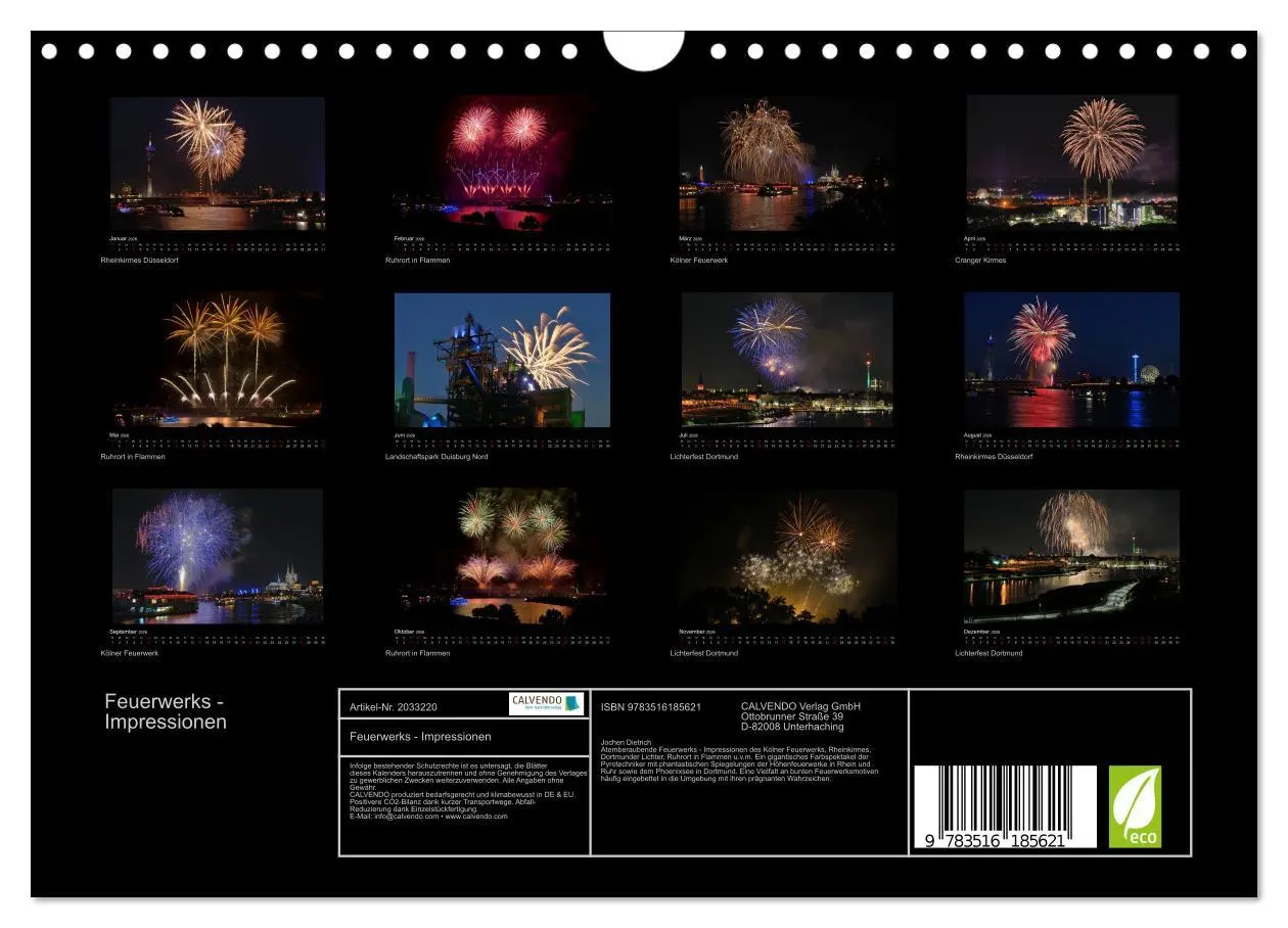 Bild: 9783516185621 | Feuerwerks - Impressionen (Wandkalender 2026 DIN A4 quer), CALVENDO...