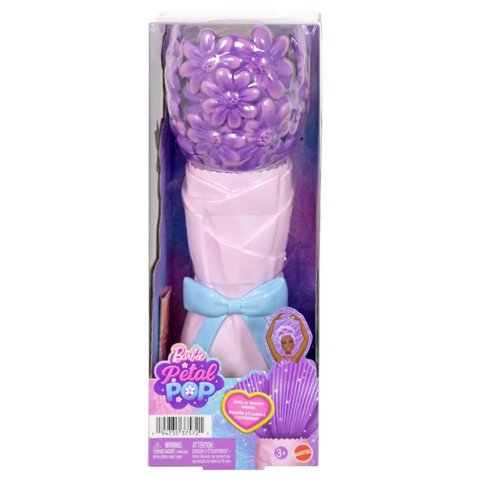 Cover: 194735375721 | Barbie Flower Surprise Puppe - lila Gänseblümchen | Fensterkarton