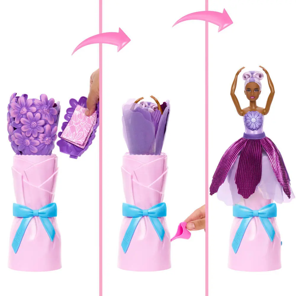 Bild: 194735375721 | Barbie Flower Surprise Puppe - lila Gänseblümchen | Fensterkarton