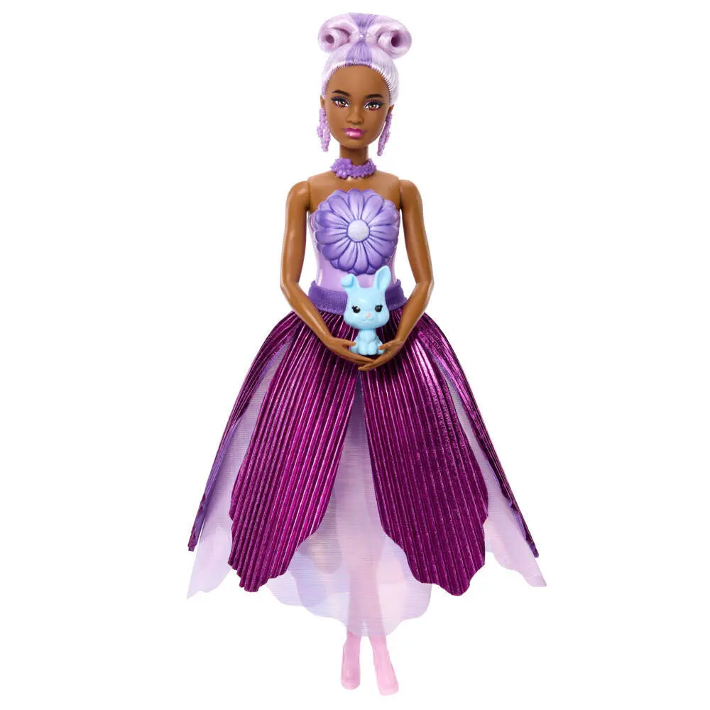 Bild: 194735375721 | Barbie Flower Surprise Puppe - lila Gänseblümchen | Fensterkarton
