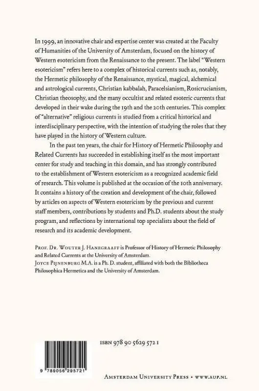 Rückseite: 9789056295721 | Hermes in the Academy | Wouter Hanegraaff (u. a.) | Taschenbuch | 2009