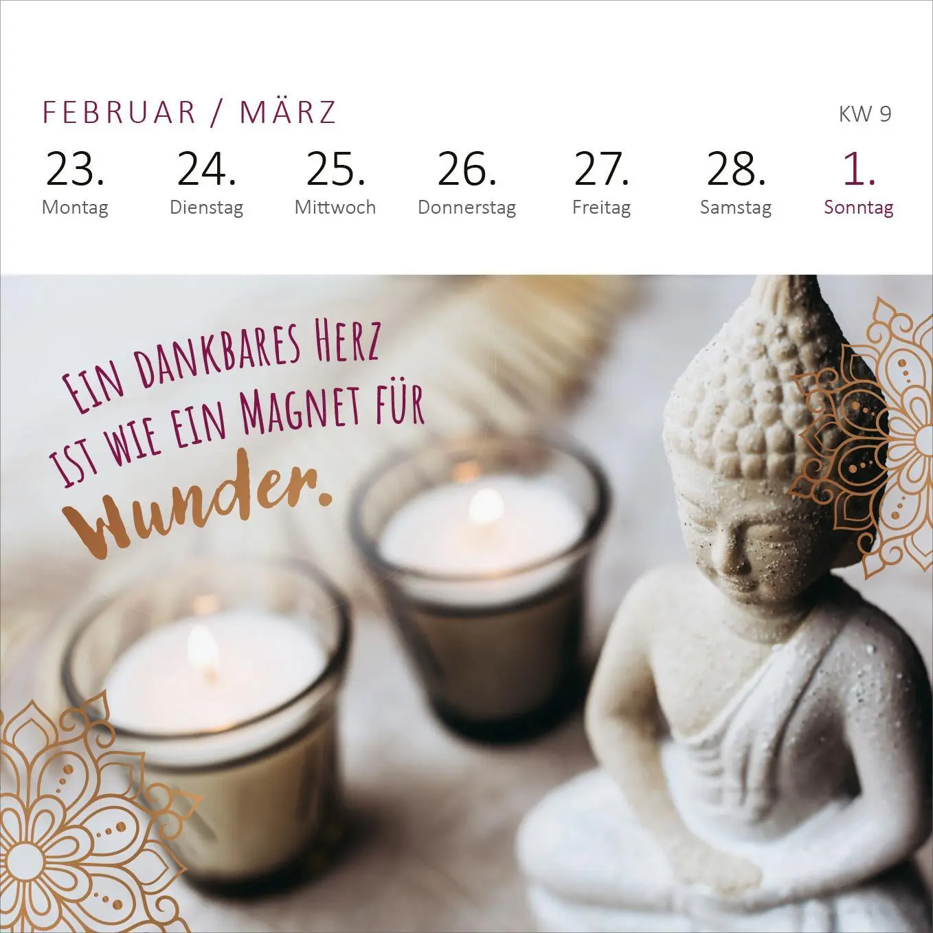 Bild: 4014489135821 | Mini-Wochenkalender Einatmen. Ausatmen. Lächeln. 2026 | Kalender