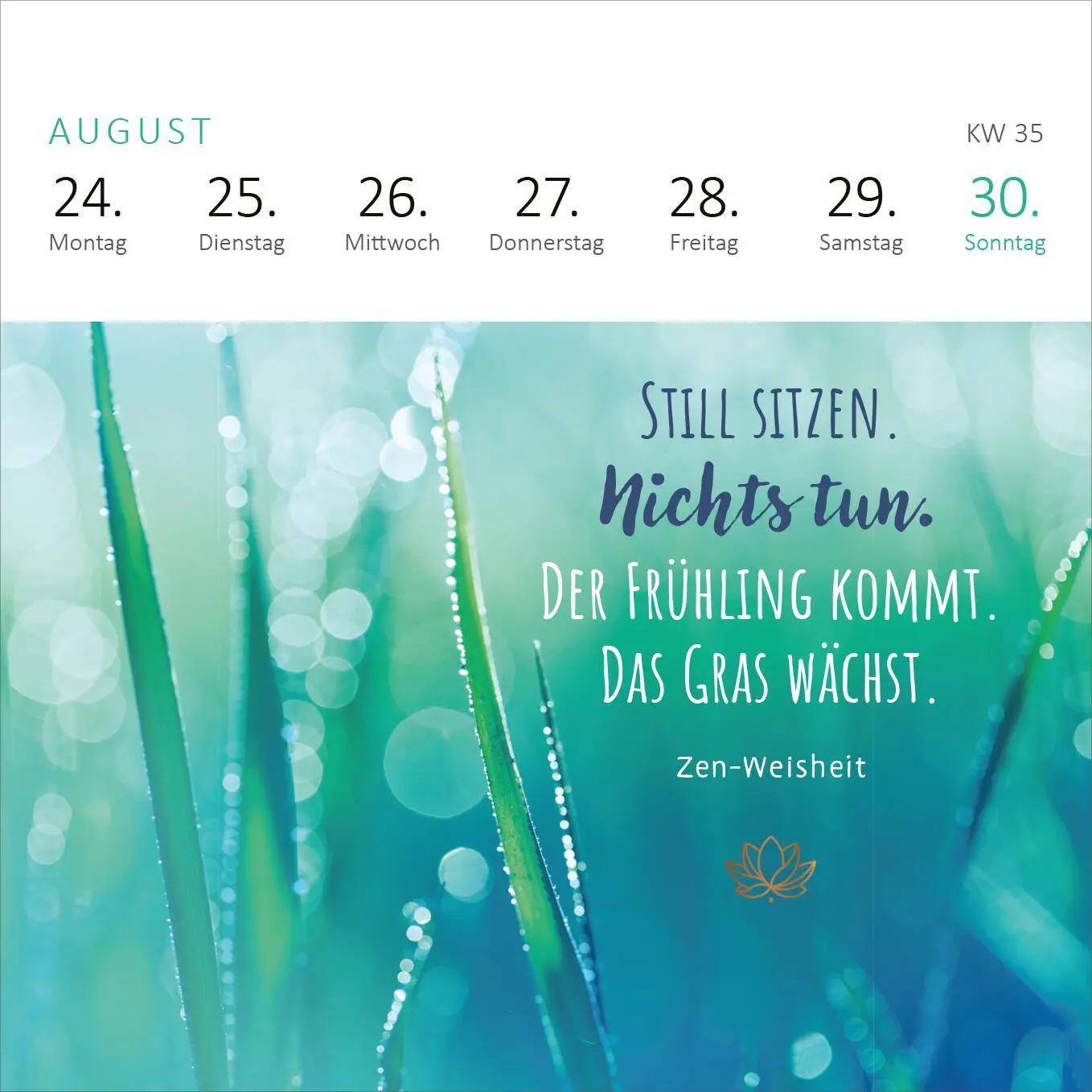 Bild: 4014489135821 | Mini-Wochenkalender Einatmen. Ausatmen. Lächeln. 2026 | Kalender