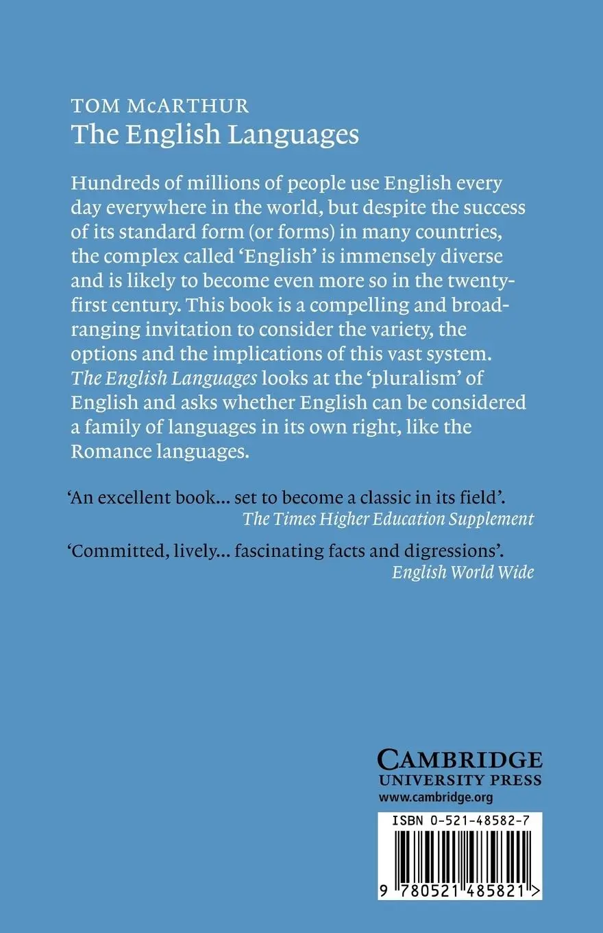 Rückseite: 9780521485821 | The English Languages | Tom McArthur | Taschenbuch | Englisch | 1998