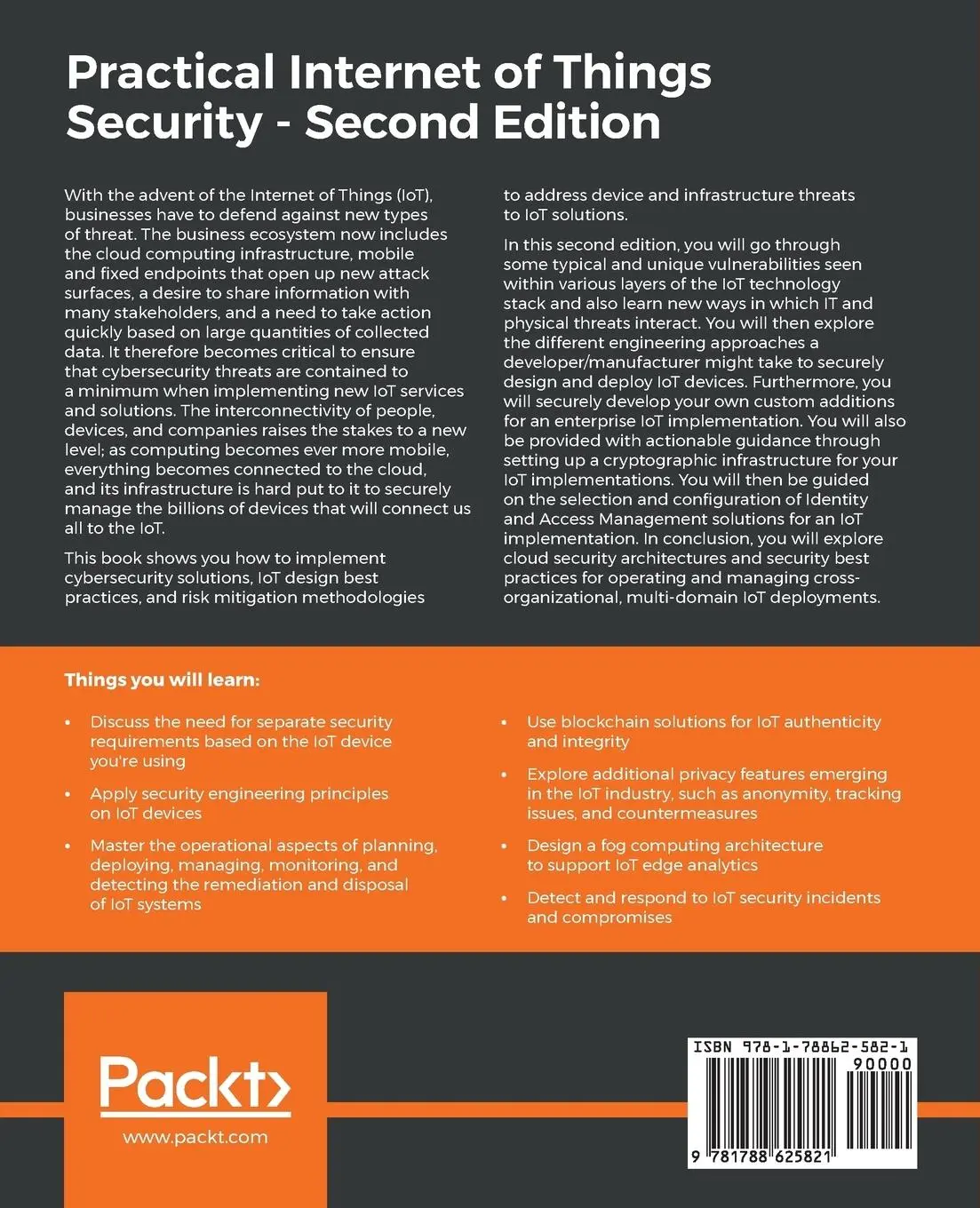 Rückseite: 9781788625821 | Practical Internet of Things Security, Second Edition | Taschenbuch