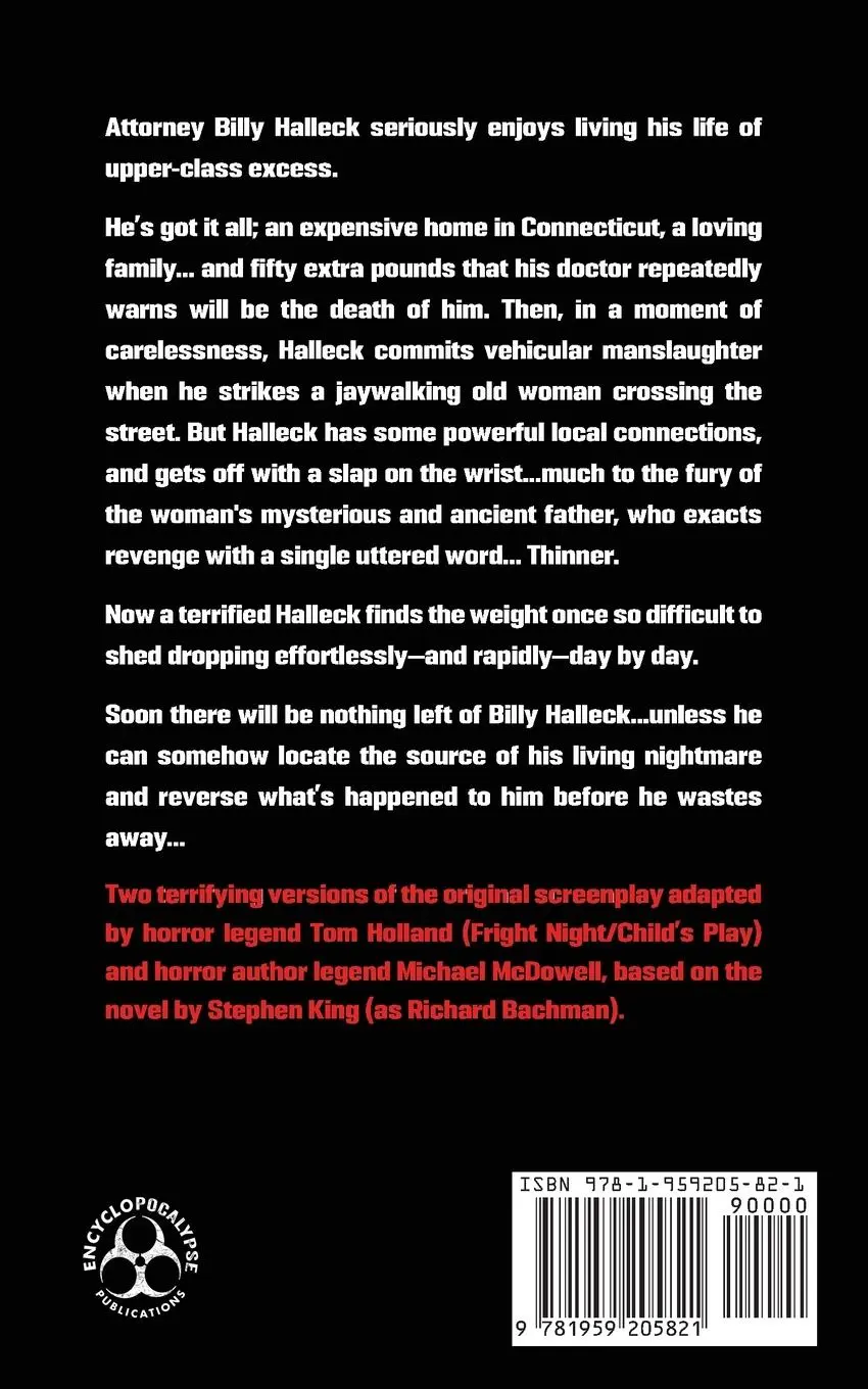 Rückseite: 9781959205821 | Stephen King's Thinner | The Original Screenplay | Taschenbuch | 2023