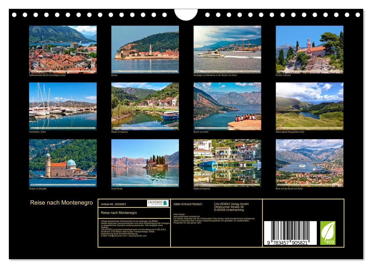 Bild: 9783457905821 | Reise nach Montenegro (Wandkalender 2026 DIN A4 quer), CALVENDO...