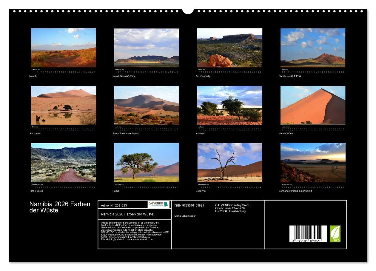 Bild: 9783516165821 | Namibia 2026 Farben der Wüste (hochwertiger Premium Wandkalender...