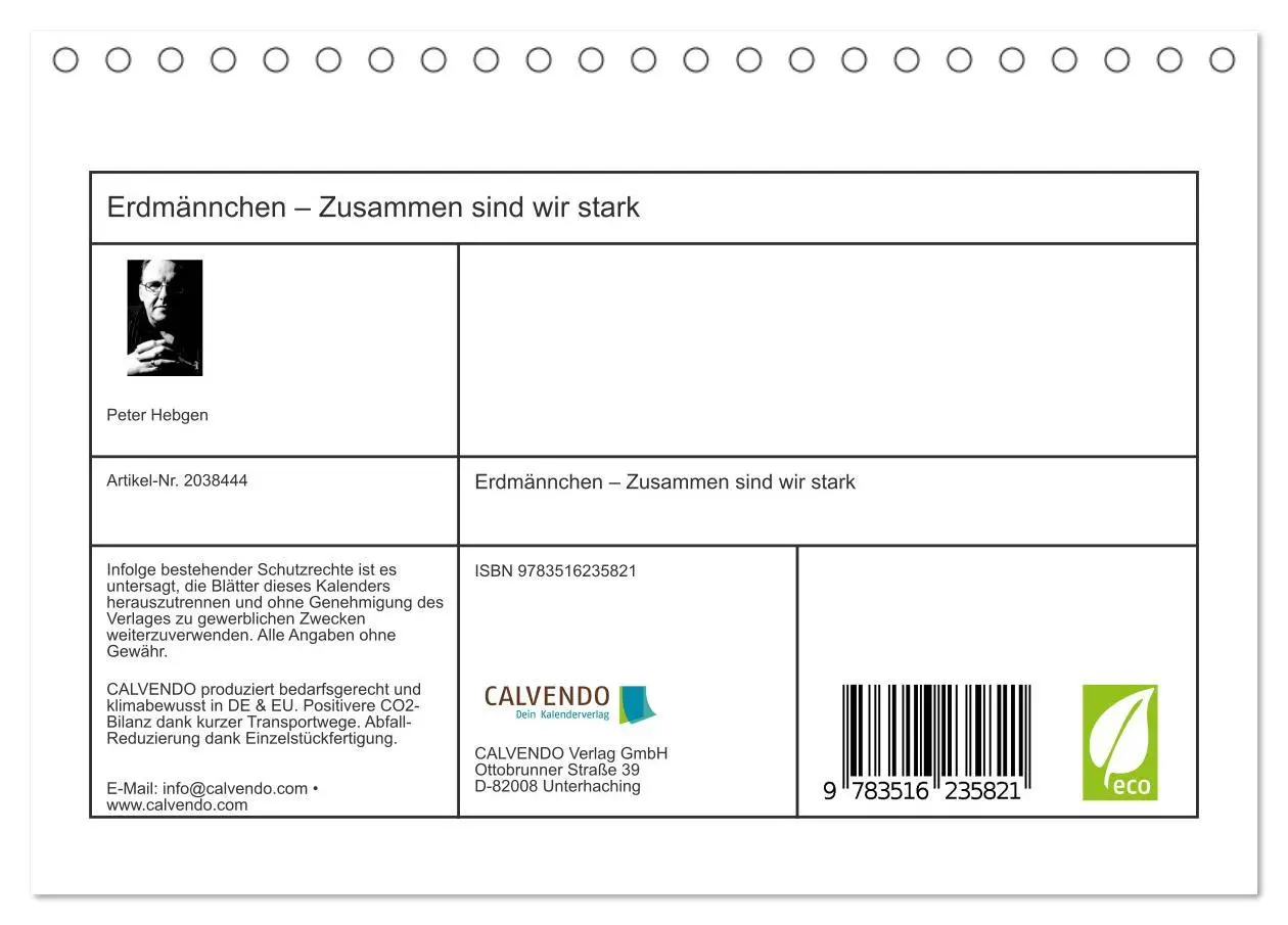 Bild: 9783516235821 | Erdmännchen - Zusammen sind wir stark (Tischkalender 2026 DIN A5...