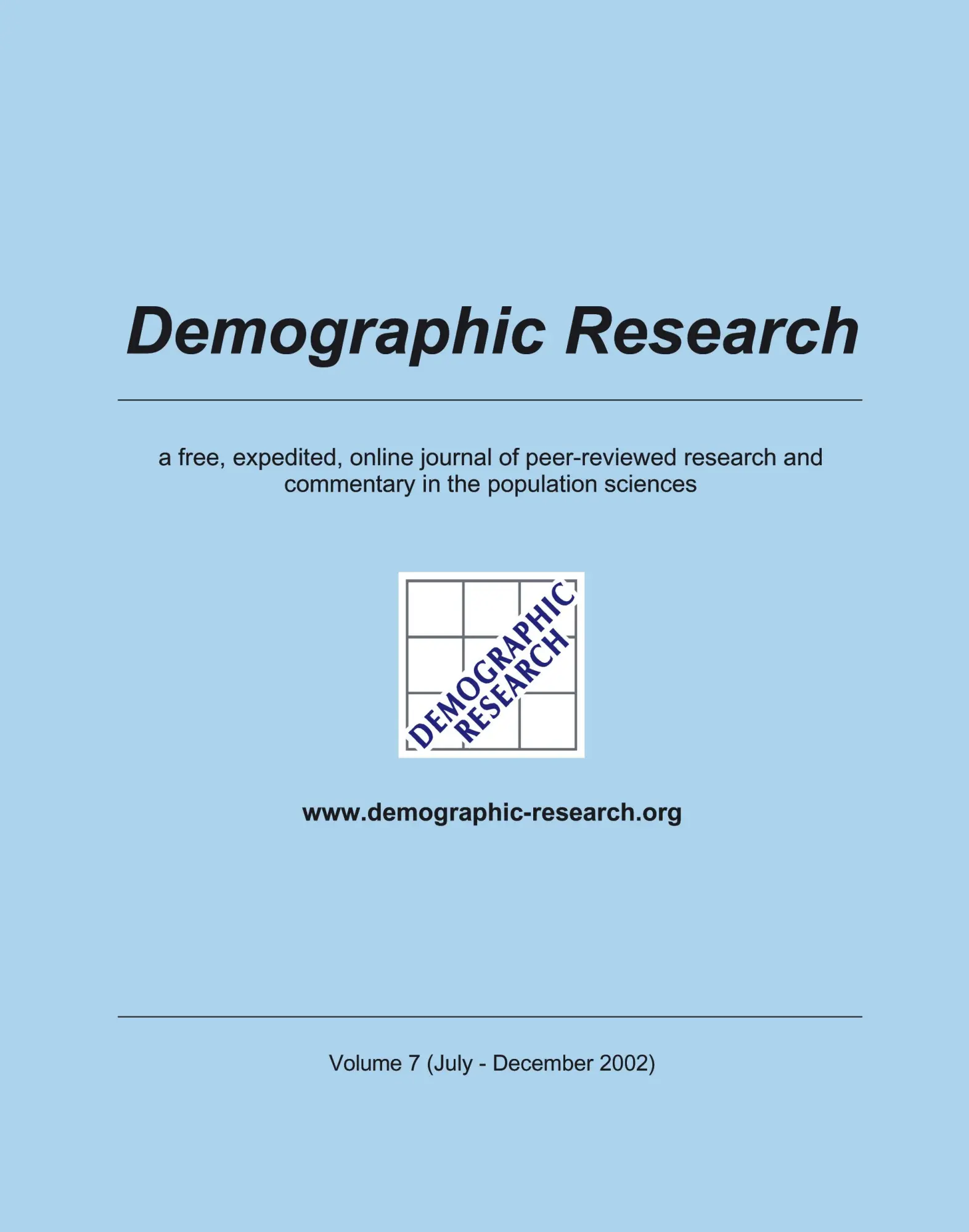 Demographic Research, Volume 7