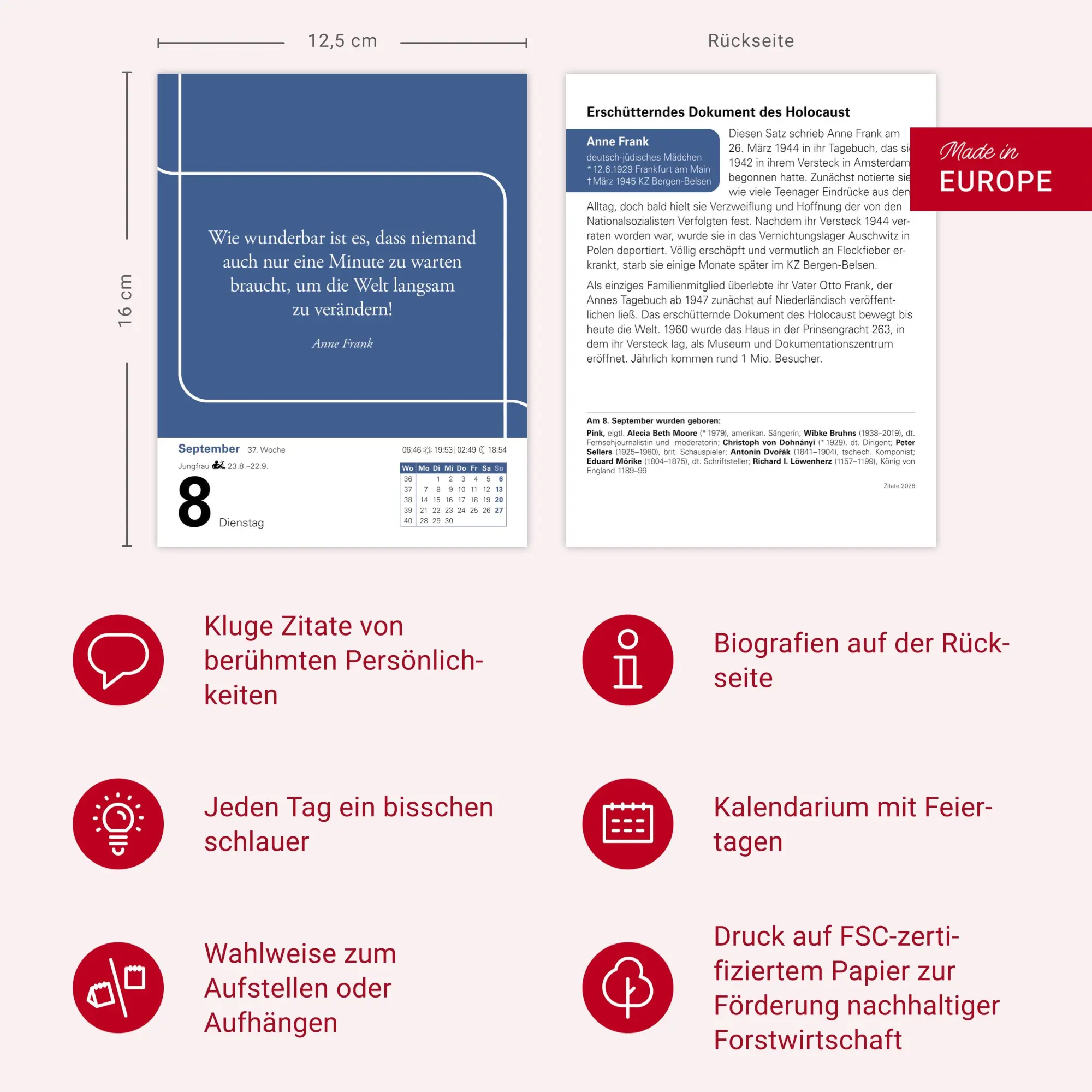 Bild: 9783840035821 | Zitate Tagesabreißkalender 2026 | Berthold Budde | Kalender | 648 S.