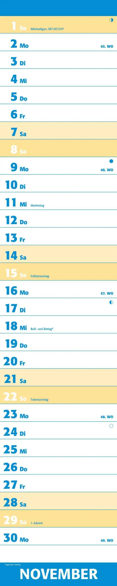 Bild: 4069095005921 | Mega Notes 2026 - Streifenplaner 17x85 cm - mit farblich...