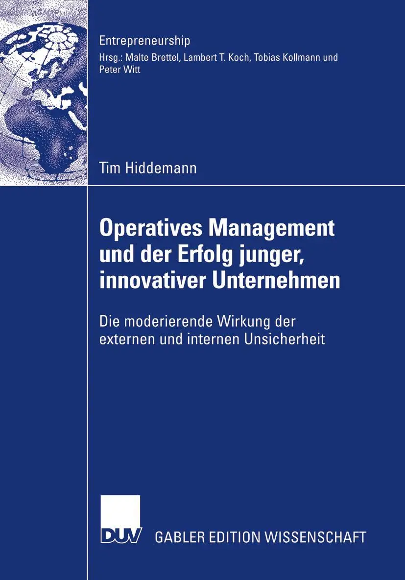 Cover: 9783835005921 | Operatives Management und der Erfolg junger, innovativer Unternehmen