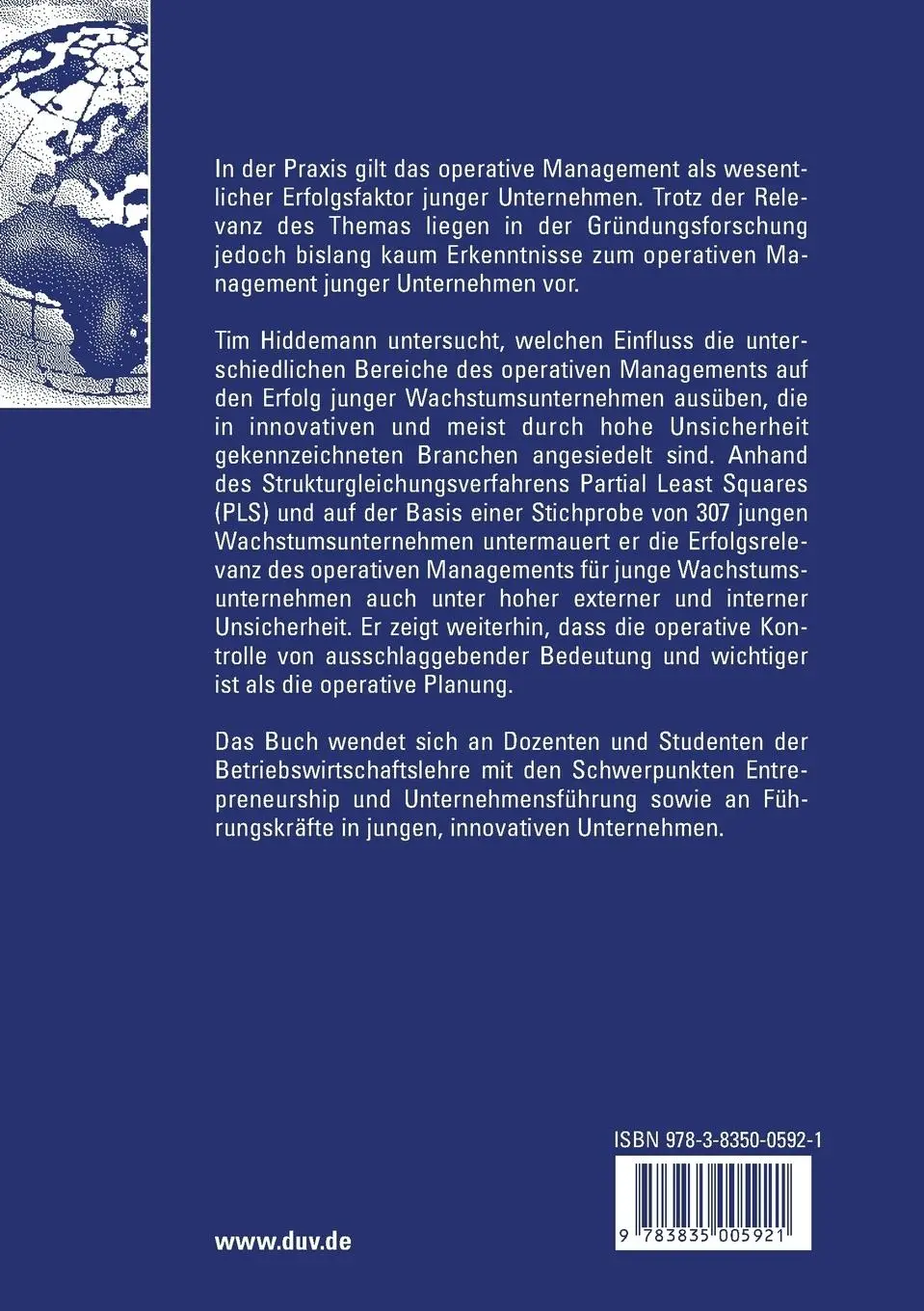 Rückseite: 9783835005921 | Operatives Management und der Erfolg junger, innovativer Unternehmen