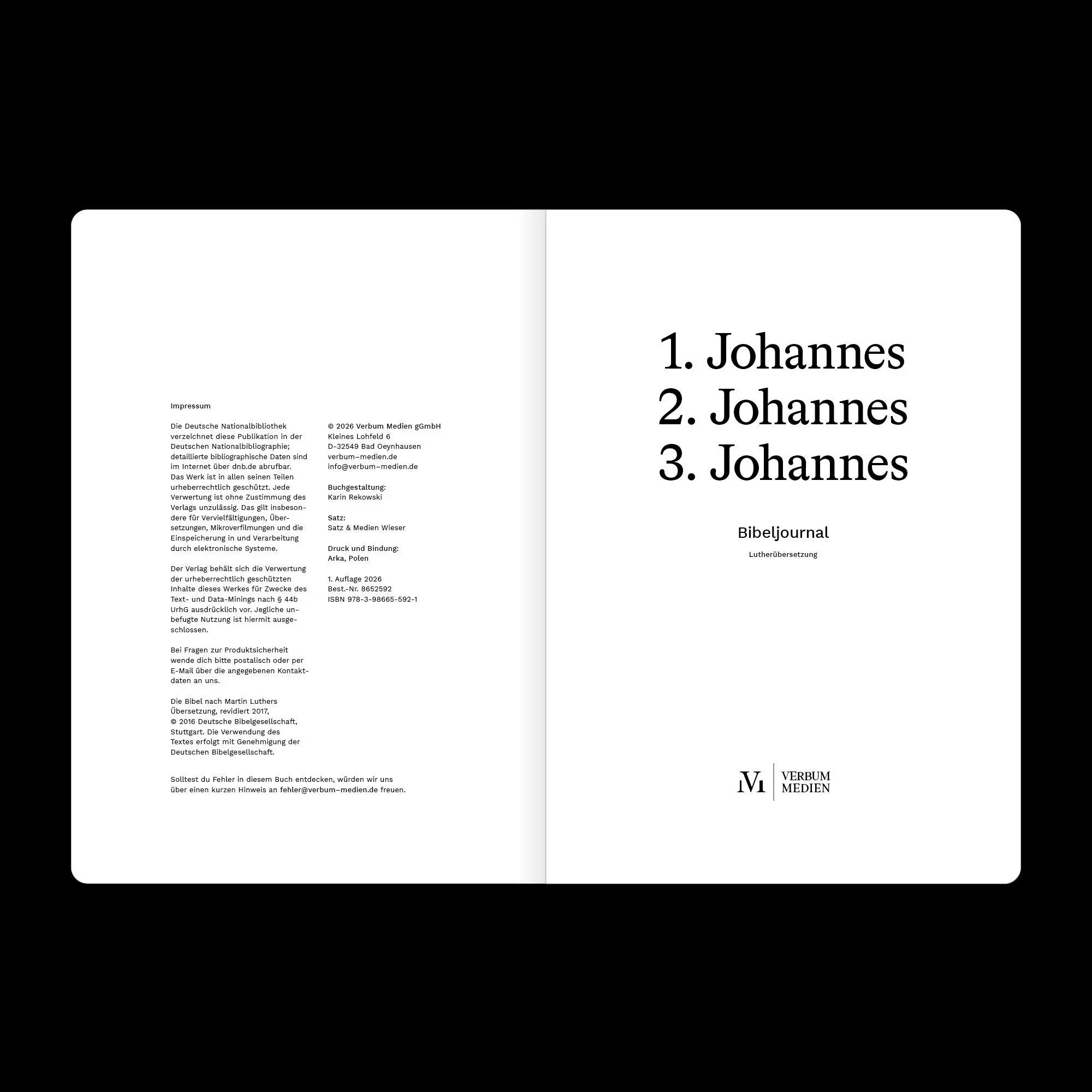 Bild: 9783986655921 | 1.-3. Johannes (Bibeljournal) | Verbum Medien | Taschenbuch | 36 S.