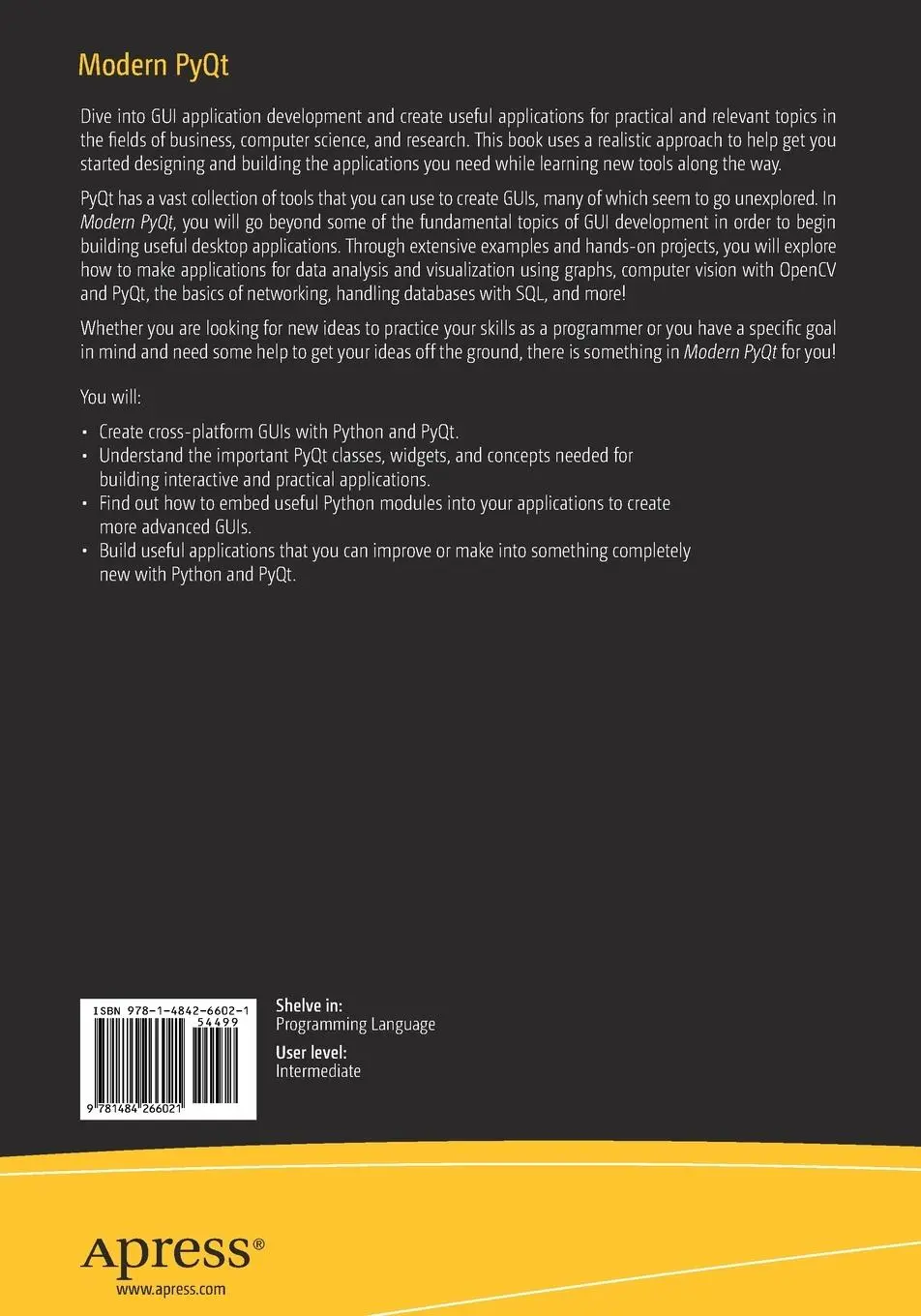 Rückseite: 9781484266021 | Modern PyQt | Joshua Willman | Taschenbuch | XX | Englisch | 2020