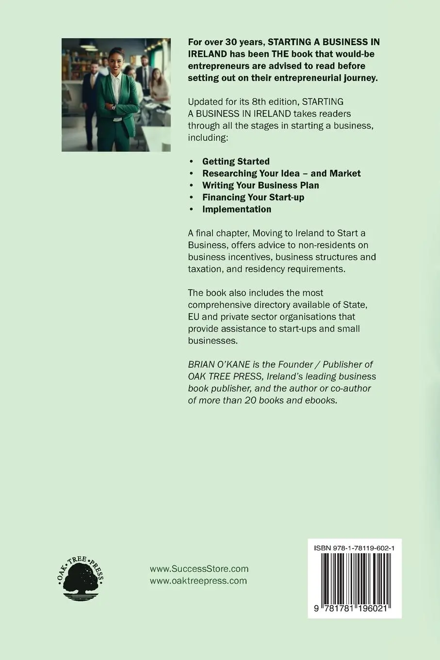 Rückseite: 9781781196021 | Starting a Business in Ireland 8e | Brian O'Kane | Taschenbuch | 2023