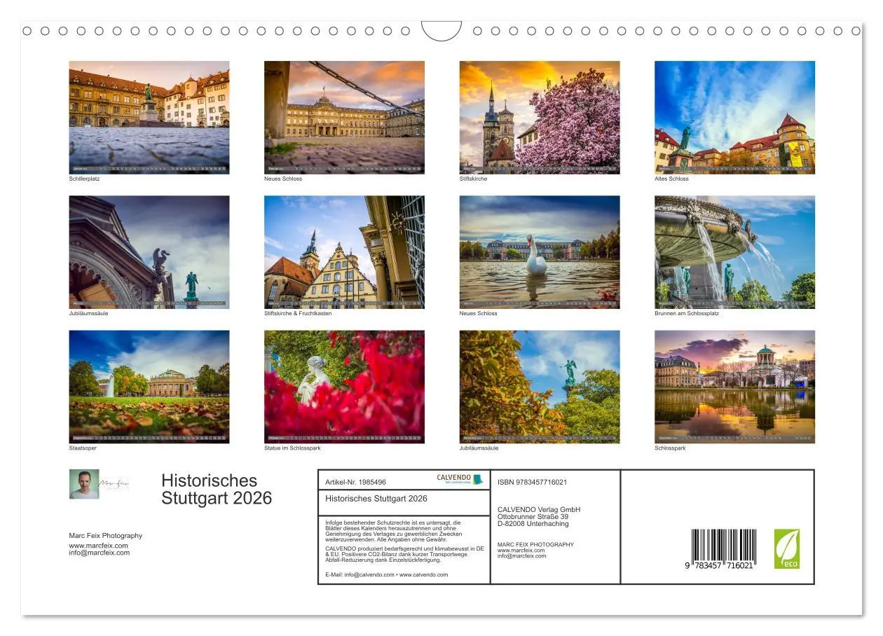 Bild: 9783457716021 | Historisches Stuttgart 2026 (Wandkalender 2026 DIN A3 quer),...