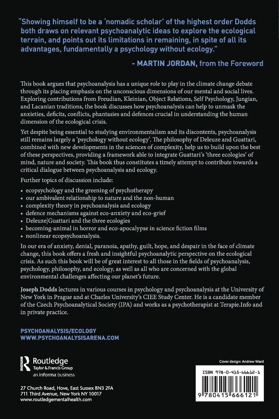 Rückseite: 9780415666121 | Psychoanalysis and Ecology at the Edge of Chaos | Joseph Dodds | Buch