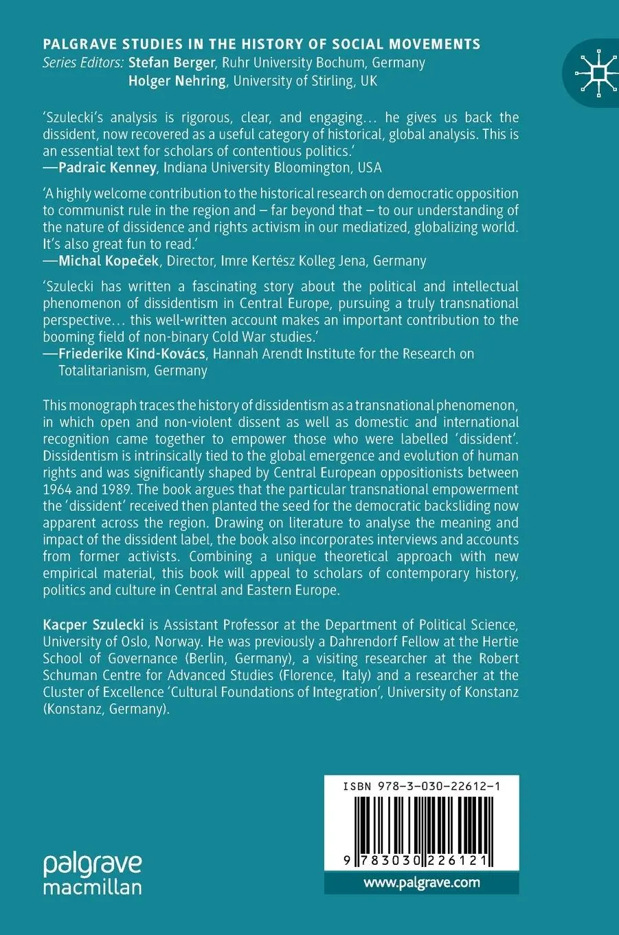 Rückseite: 9783030226121 | Dissidents in Communist Central Europe | Kacper Szulecki | Buch | xxiv