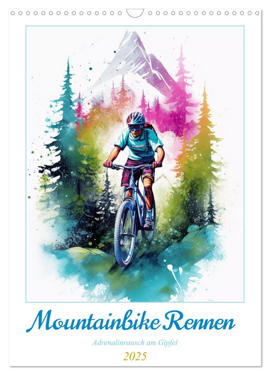Cover: 9783435856121 | Mountainbike Rennen (Wandkalender 2025 DIN A3 hoch), CALVENDO...