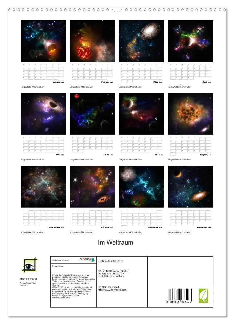Bild: 9783516416121 | Im Weltraum (hochwertiger Premium Wandkalender 2026 DIN A2 hoch),...