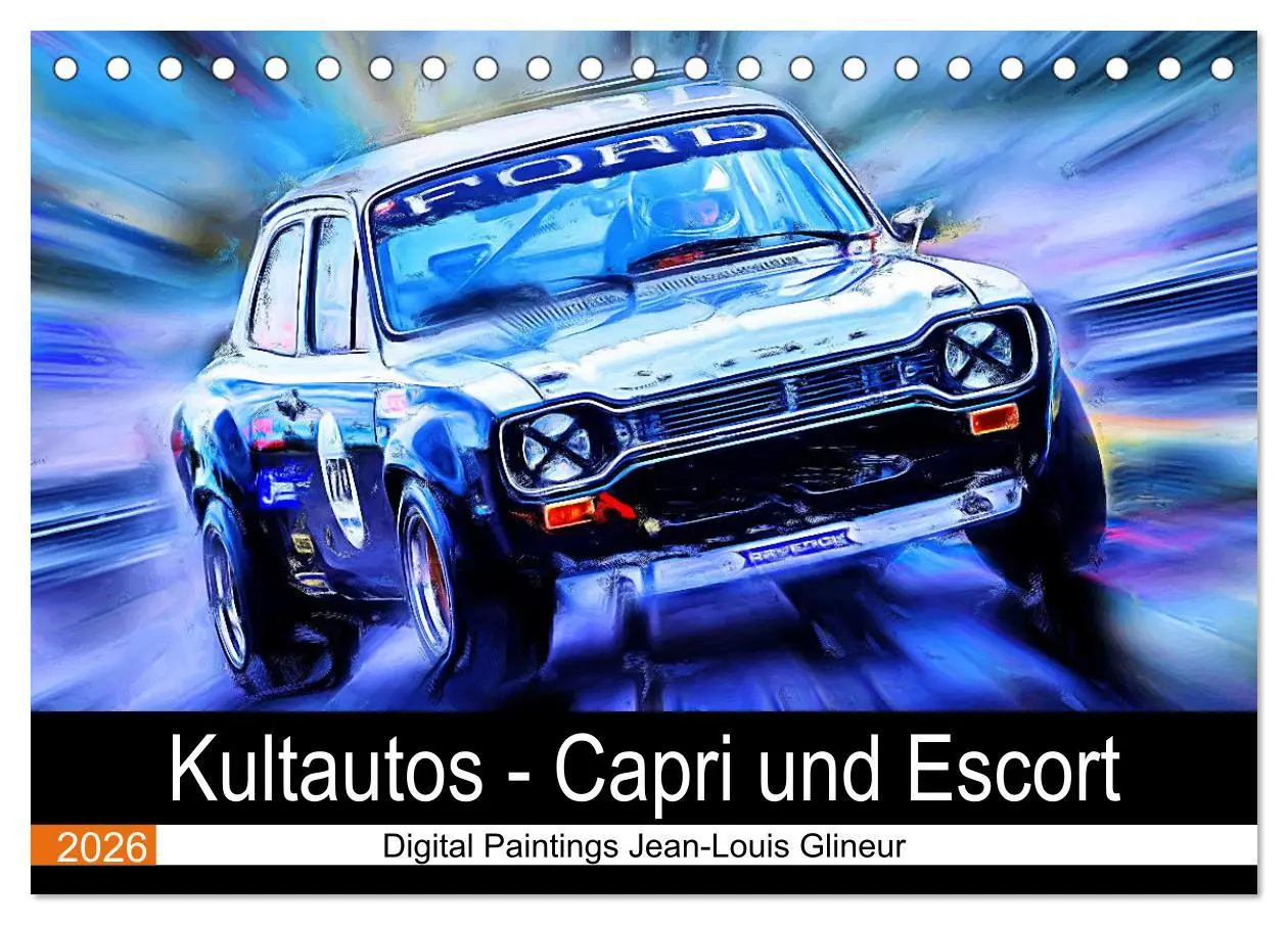 Cover: 9783457246221 | Kultautos - Capri und Escort (Tischkalender 2026 DIN A5 quer),...
