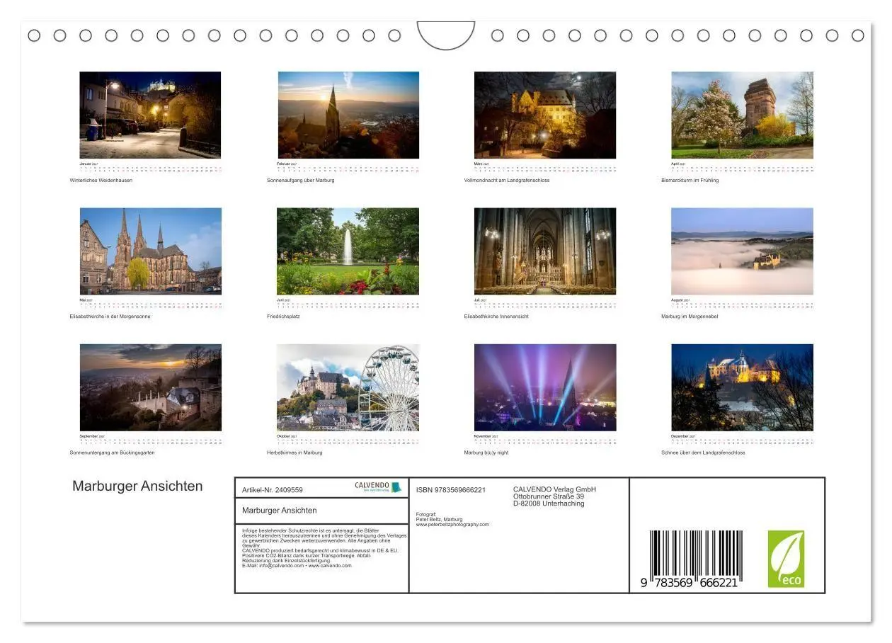 Bild: 9783569666221 | Marburger Ansichten (Wandkalender 2027 DIN A4 quer), CALVENDO...