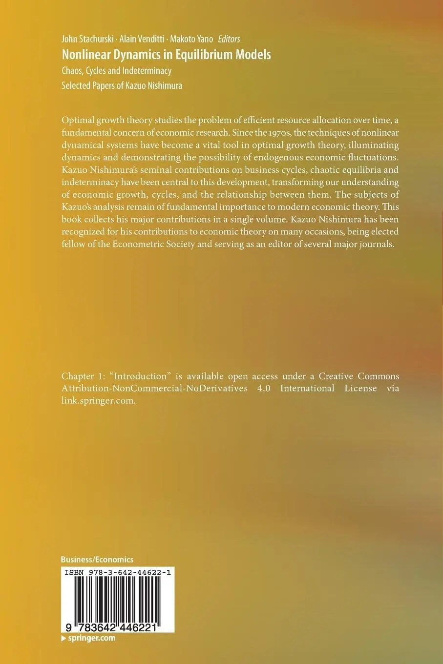Rückseite: 9783642446221 | Nonlinear Dynamics in Equilibrium Models | John Stachurski (u. a.)