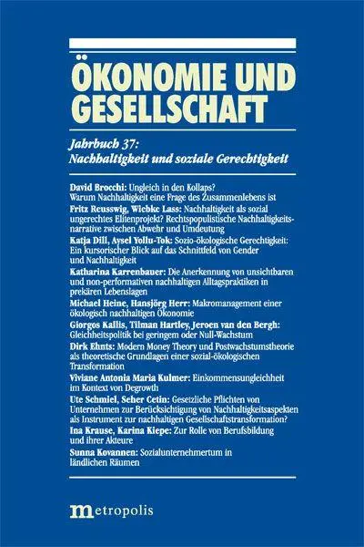 Cover: 9783731616221 | Ökonomie und Gesellschaft / Nachhaltigkeit und soziale Gerechtigkeit