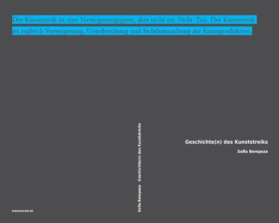 Cover: 9783903046221 | Geschichte(n) des Kunststreiks | Sofia Bempeza | Taschenbuch | 194 S.