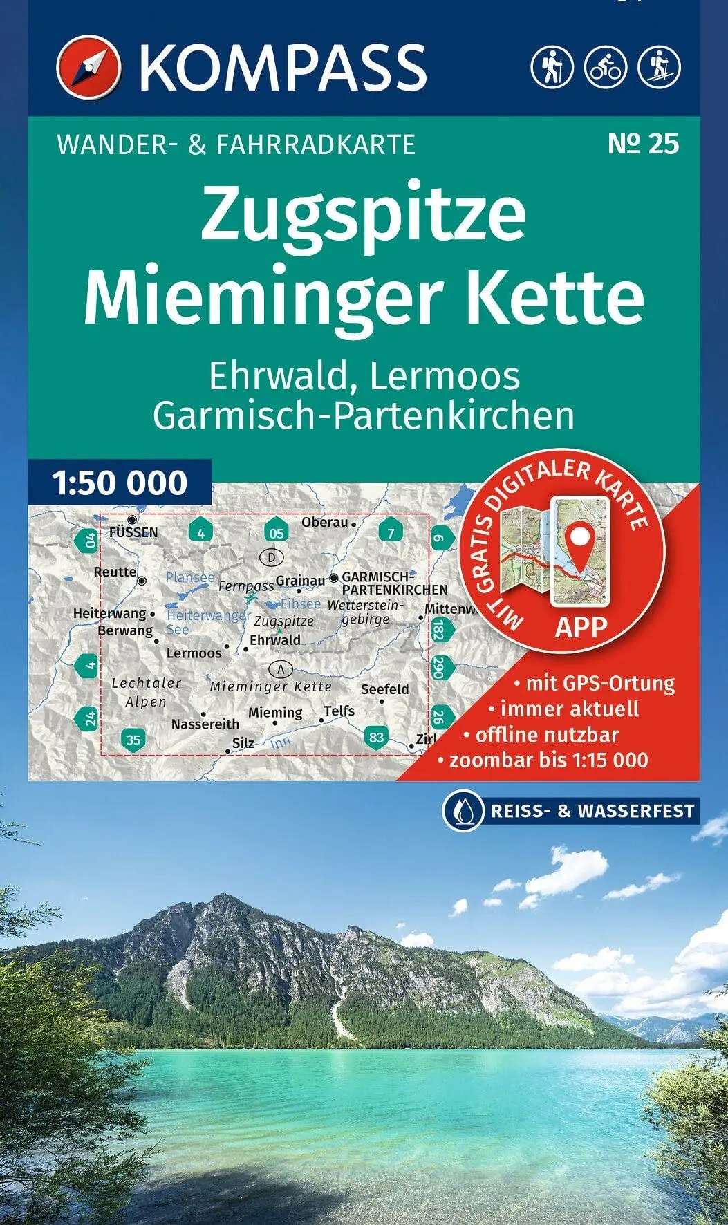 Cover: 9783991546221 | KOMPASS Wanderkarte 25 Zugspitze, Mieminger Kette, Ehrwald,...