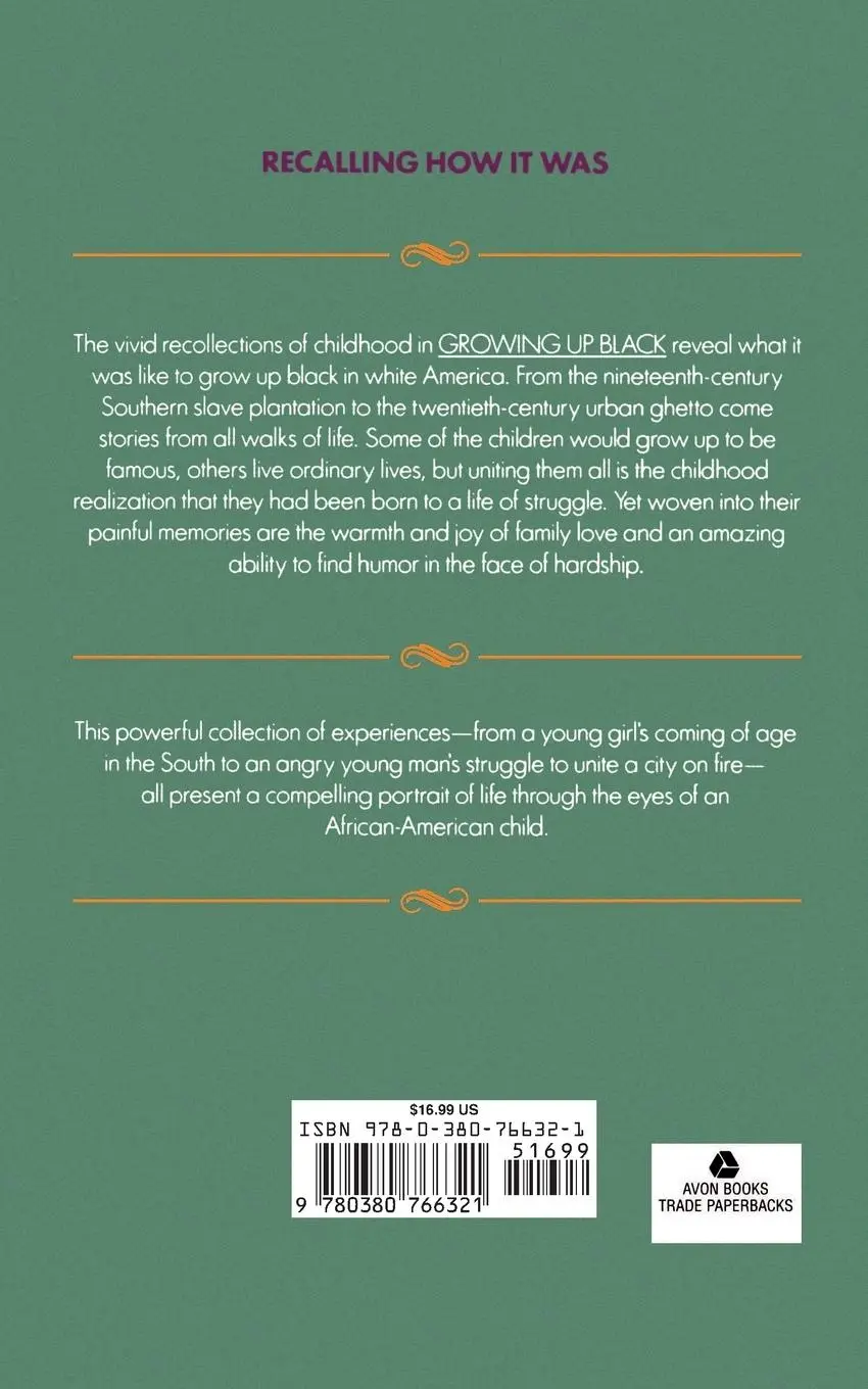 Rückseite: 9780380766321 | Growing Up Black | Jay David | Taschenbuch | Englisch | 1992