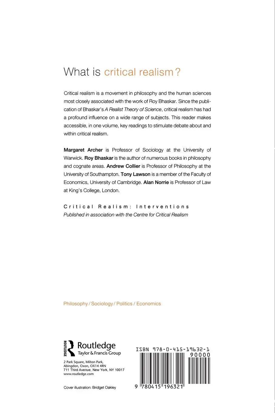 Rückseite: 9780415196321 | Critical Realism | Essential Readings | Alan Norrie (u. a.) | Buch